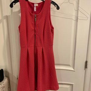 Francescas hot pink zip front mini dress sizesmall